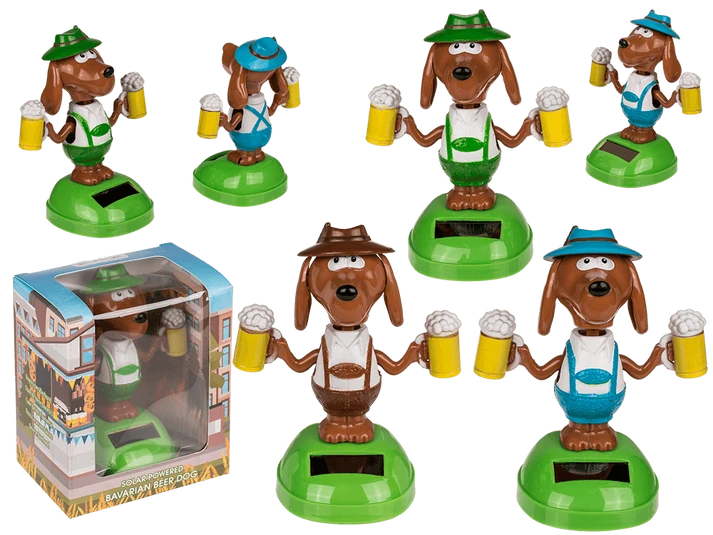 Perro cervecero de Baviera solar, comparación de versiones verde y azul