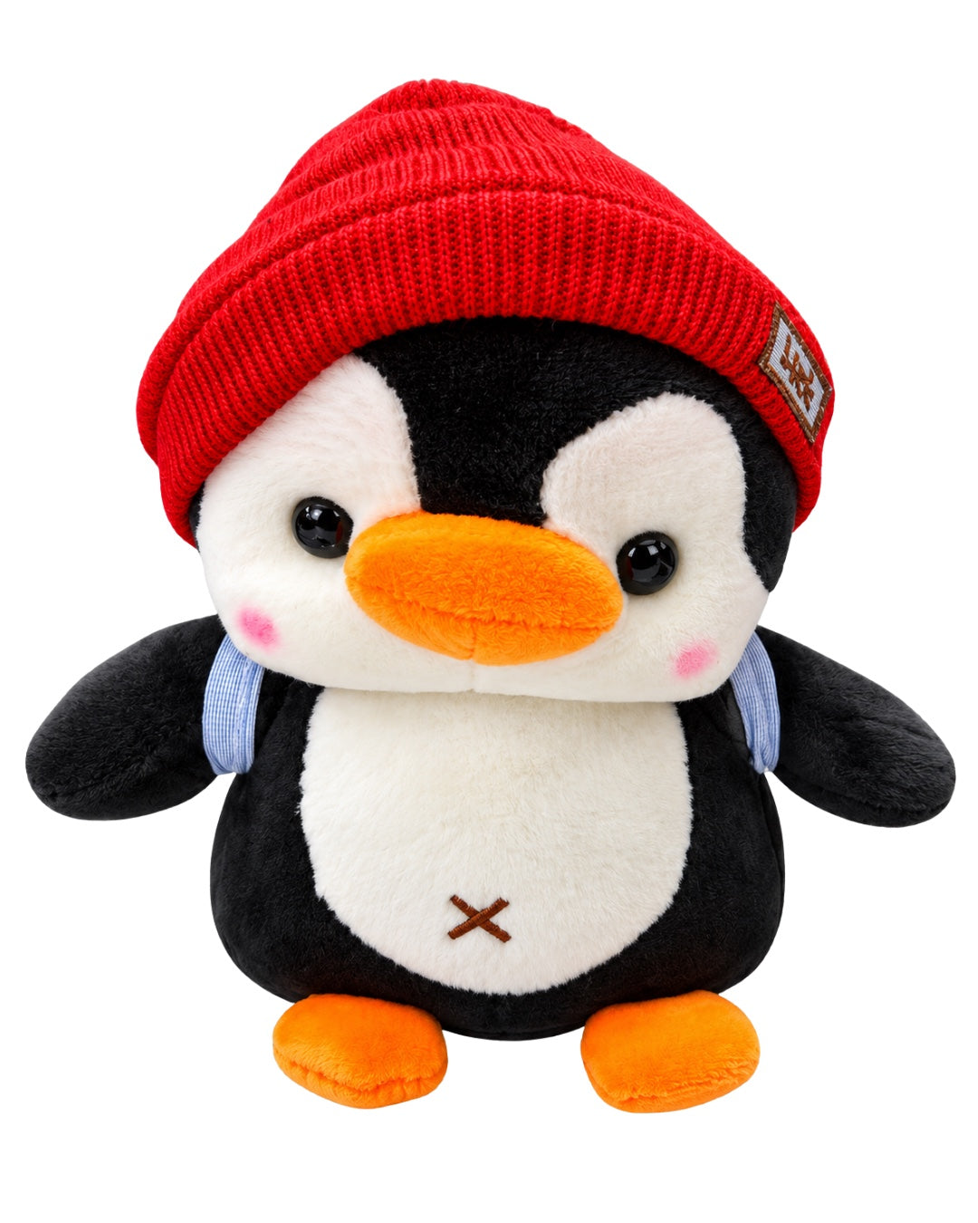 Pingüino de peluche de 19 cm con gorro rojo