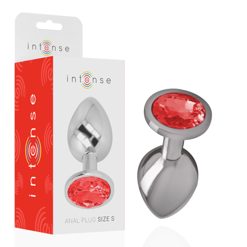 PLUG ANAL METAL ALUMINIO CON CRISTAL ROJO TALLA S