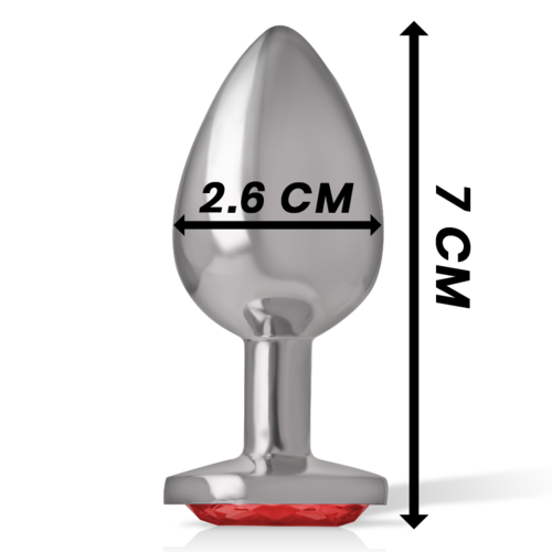PLUG ANAL METAL ALUMINIO CON CRISTAL ROJO TALLA S