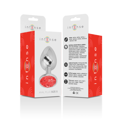 PLUG ANAL METAL ALUMINIO CON CRISTAL ROJO TALLA S