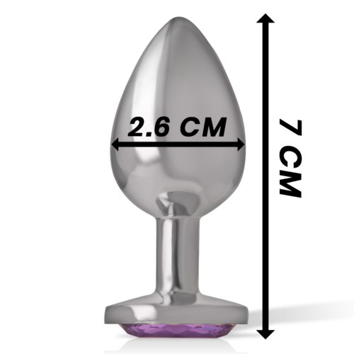 PLUG ANAL METAL ALUMINIO CON CRISTAL VIOLETA TALLA S