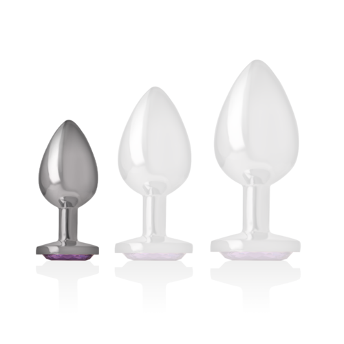 PLUG ANAL METAL ALUMINIO CON CRISTAL VIOLETA TALLA S