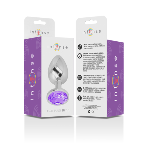 PLUG ANAL METAL ALUMINIO CON CRISTAL VIOLETA TALLA S