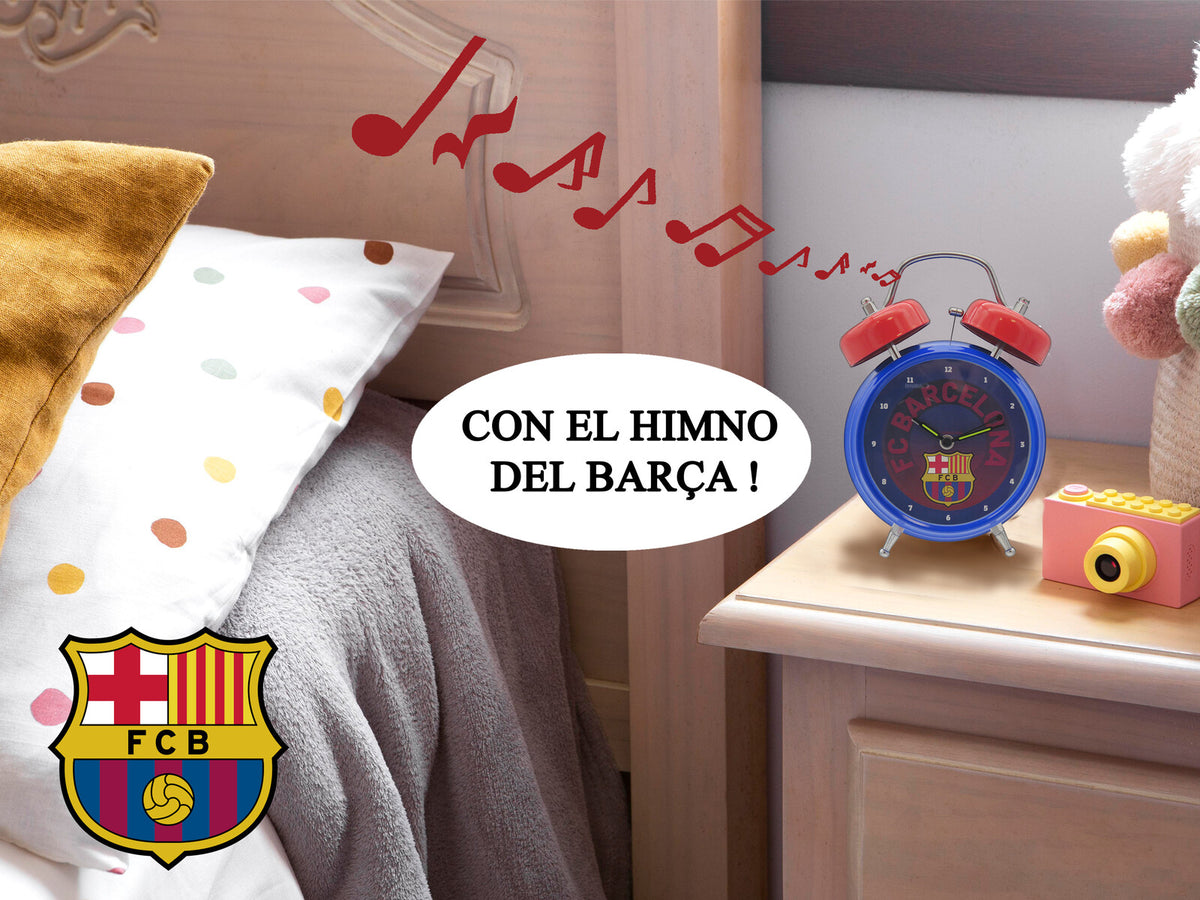 Reloj despertador FC Barcelona con himno en dormitorio