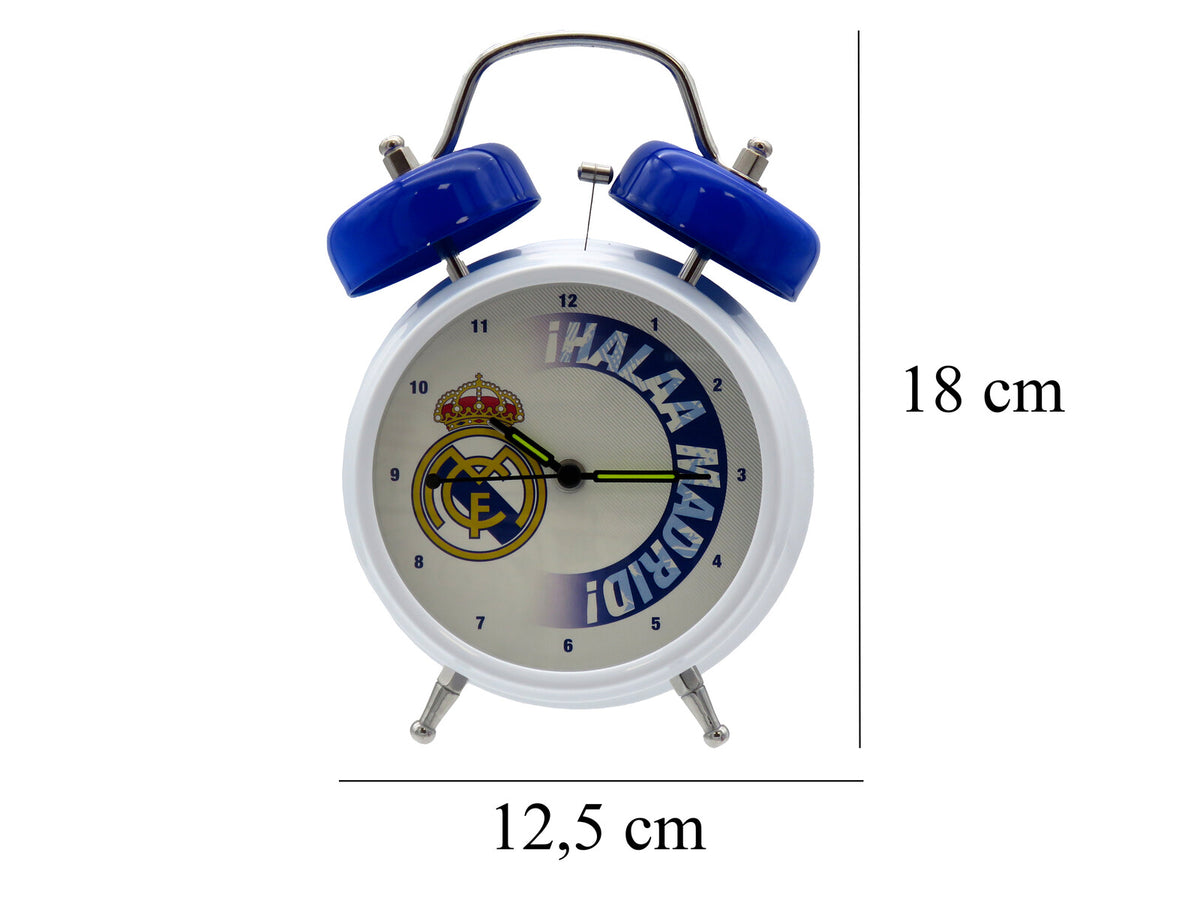 Reloj despertador Real Madrid 12,5 x 18 cm con medidas