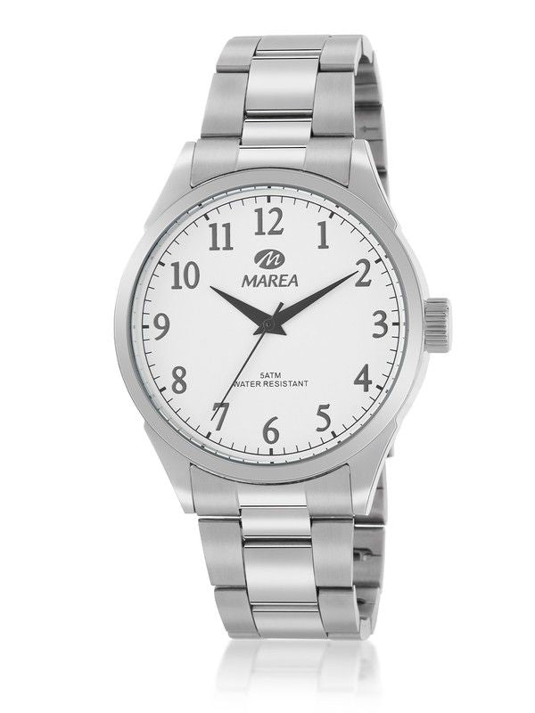 Reloj Marea hombre B36167/1 acero plateado con esfera blanca y números negros