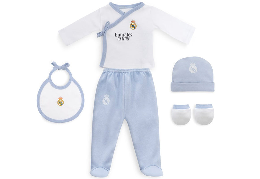 Set Regalo 5 Piezas REAL MADRID Algodón Estampado AZÚL