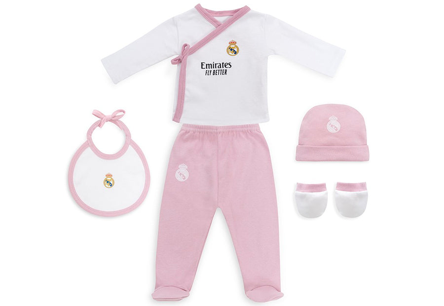 Set Regalo 5 Piezas REAL MADRID Algodón Estampado ROSA