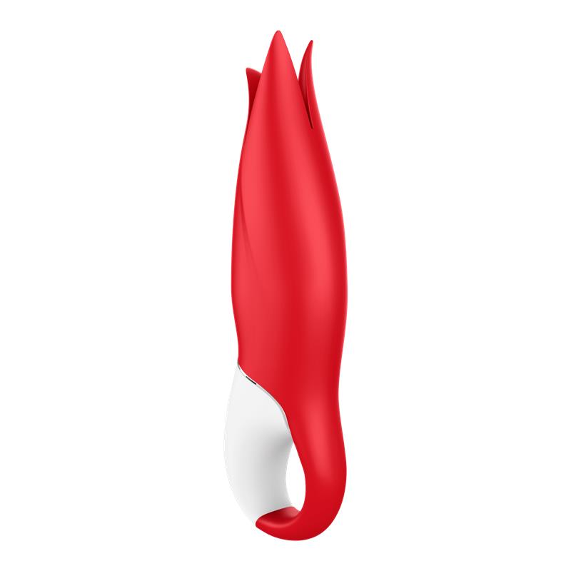 Satisfyer Power Flower vibrador rojo - vista lateral