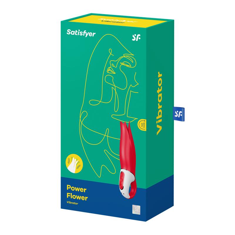 Satisfyer Power Flower vibrador rojo - detalle
