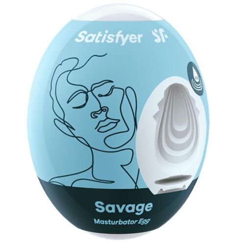 Satisfyer Savage huevo masturbador masculino con interior texturizado