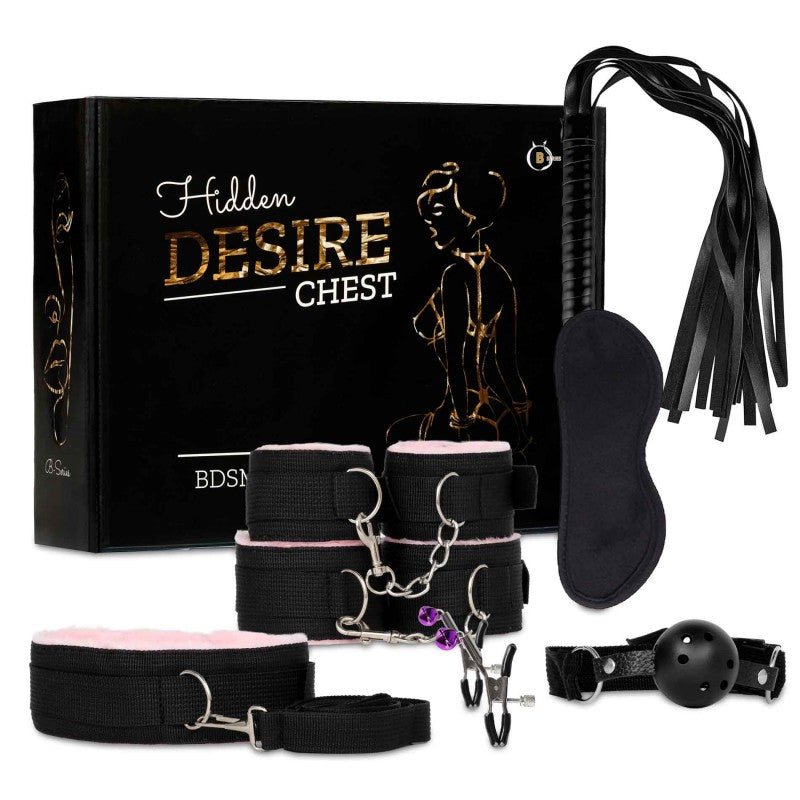 Set BDSM Negro y Rosa – Kit de 8 Piezas