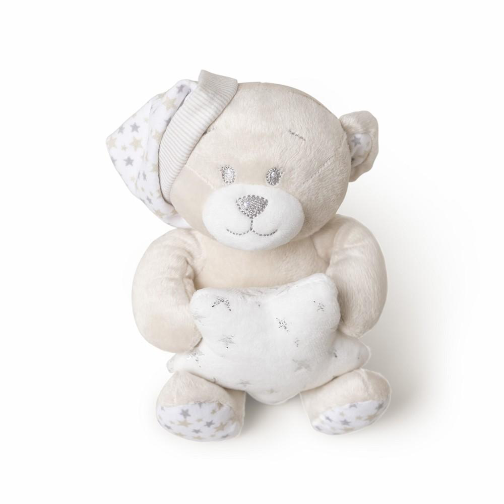 Peluche osito Interbaby beige con gorrito y estrella, vista frontal