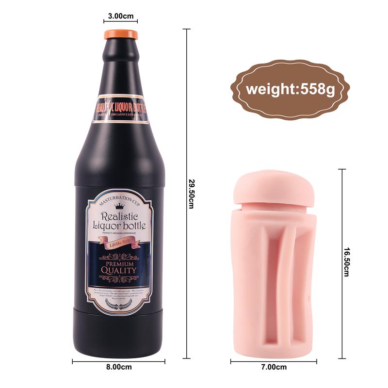 SHEQU Sonya masturbador masculino botella cerveza - medidas y manga interior