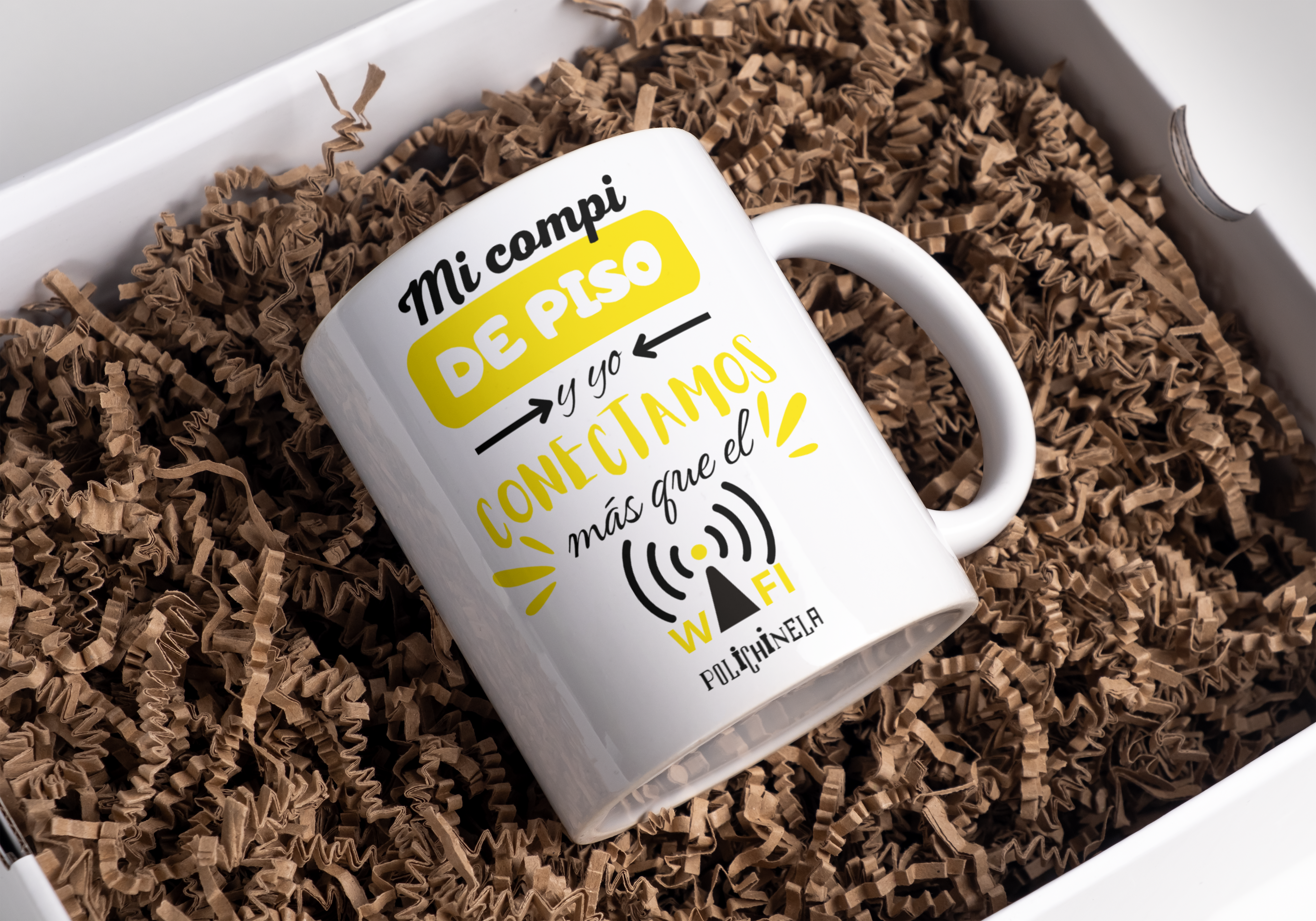 Taza "Mi compi de piso y yo conectamos"