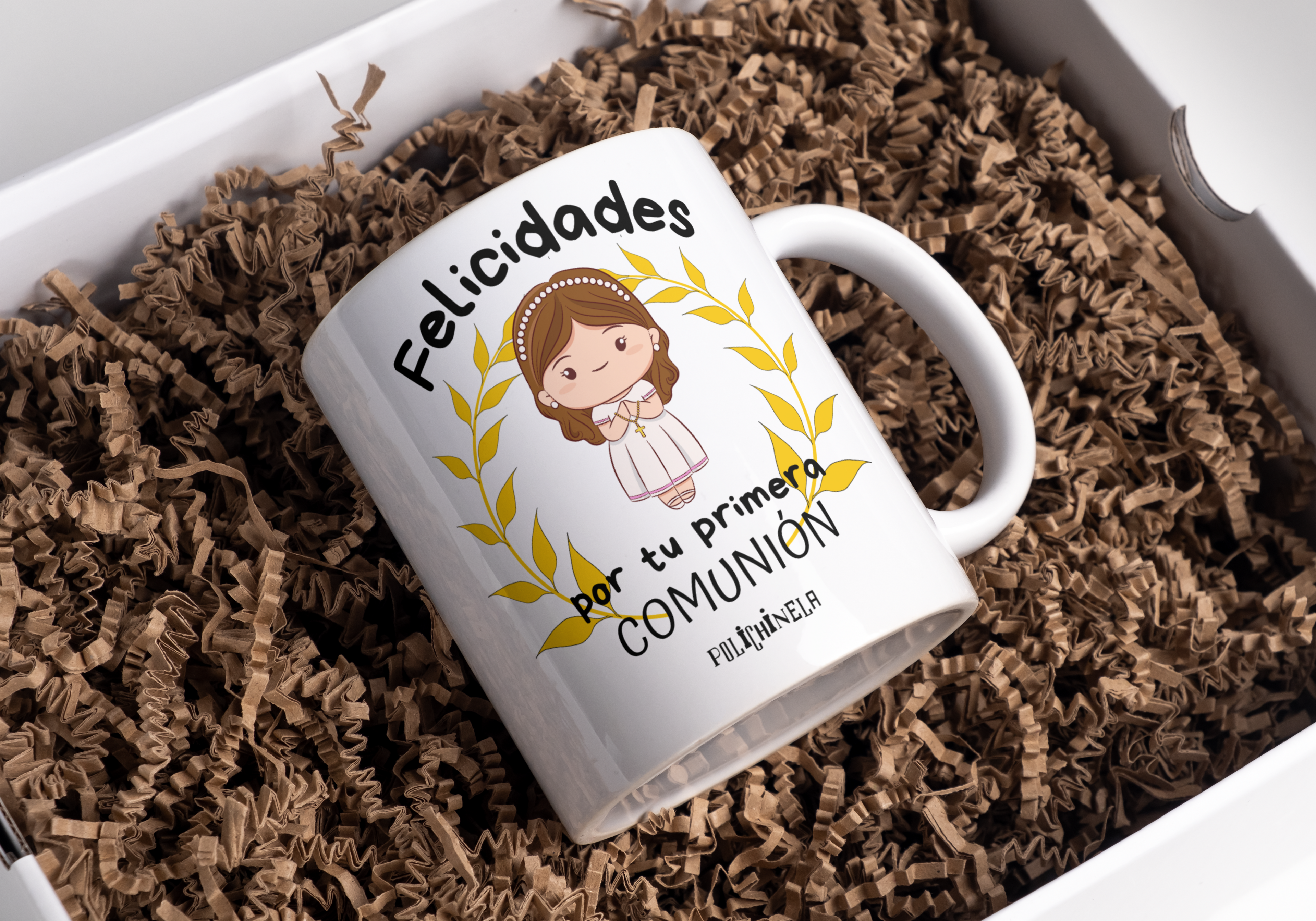 Taza "Felicidades por tu primera comunión" Niña