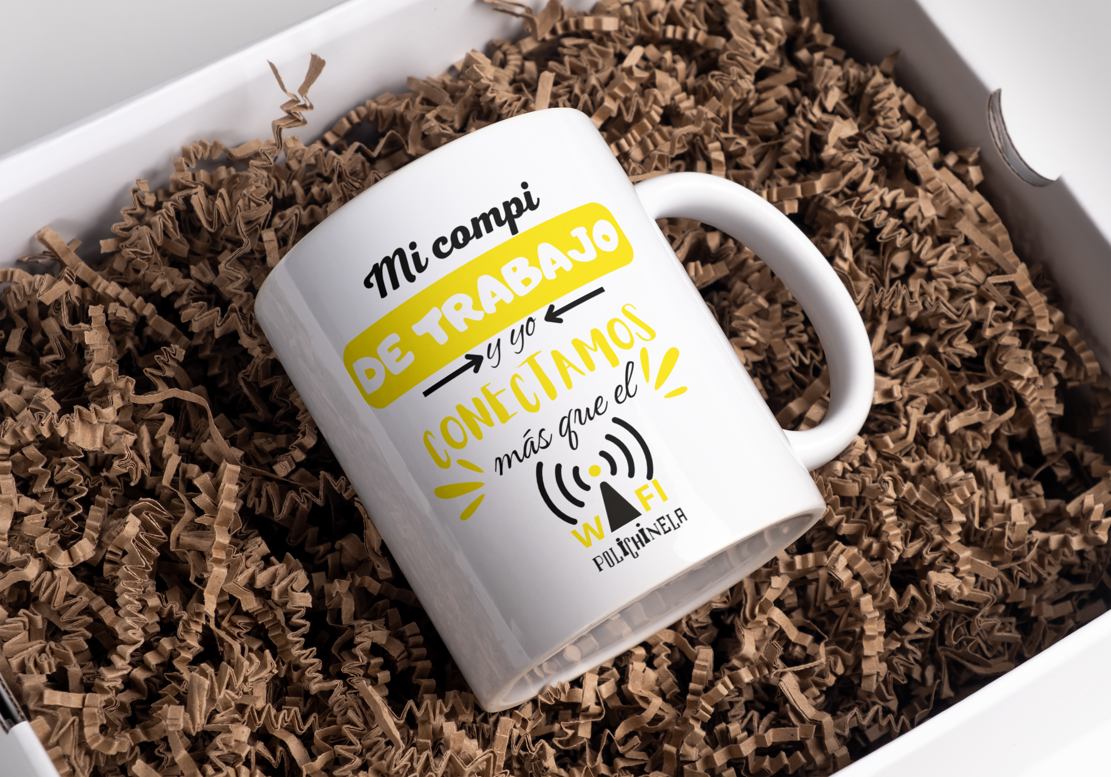Taza "Mi compi de trabajo y yo conectamos"