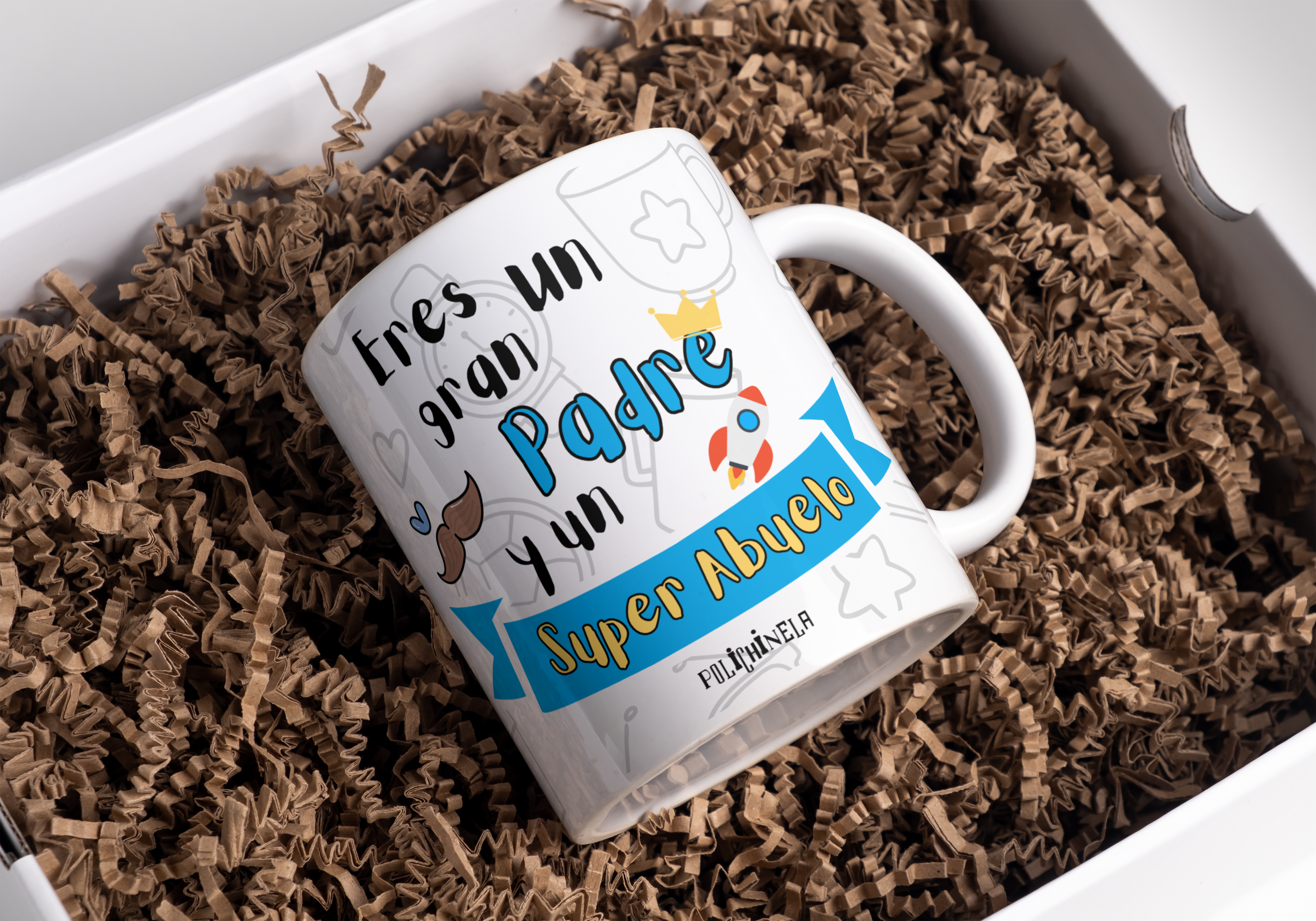 Taza "Eres un gran padre y un súper abuelo" #2