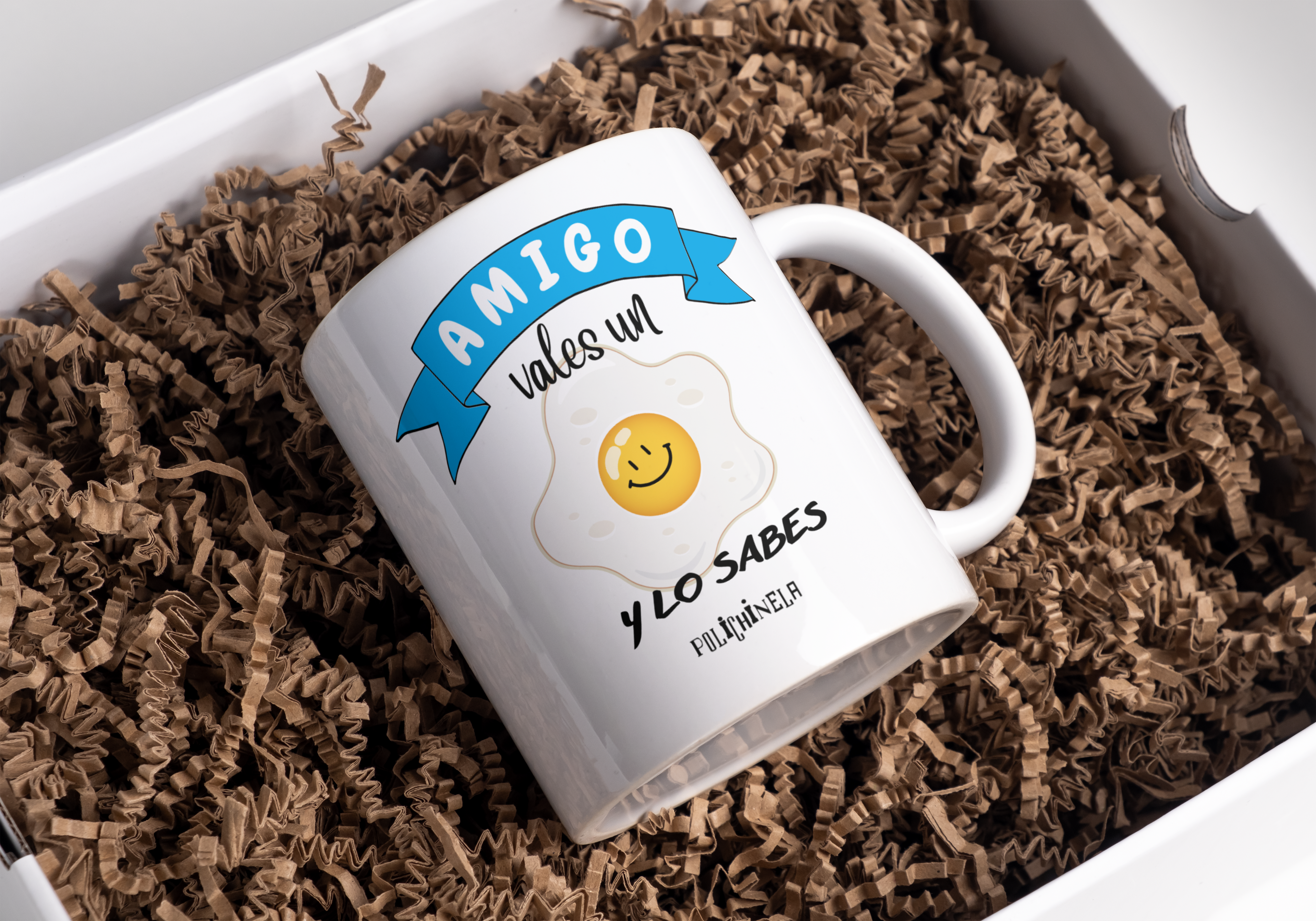 Taza "Amigo, vales un huevo"