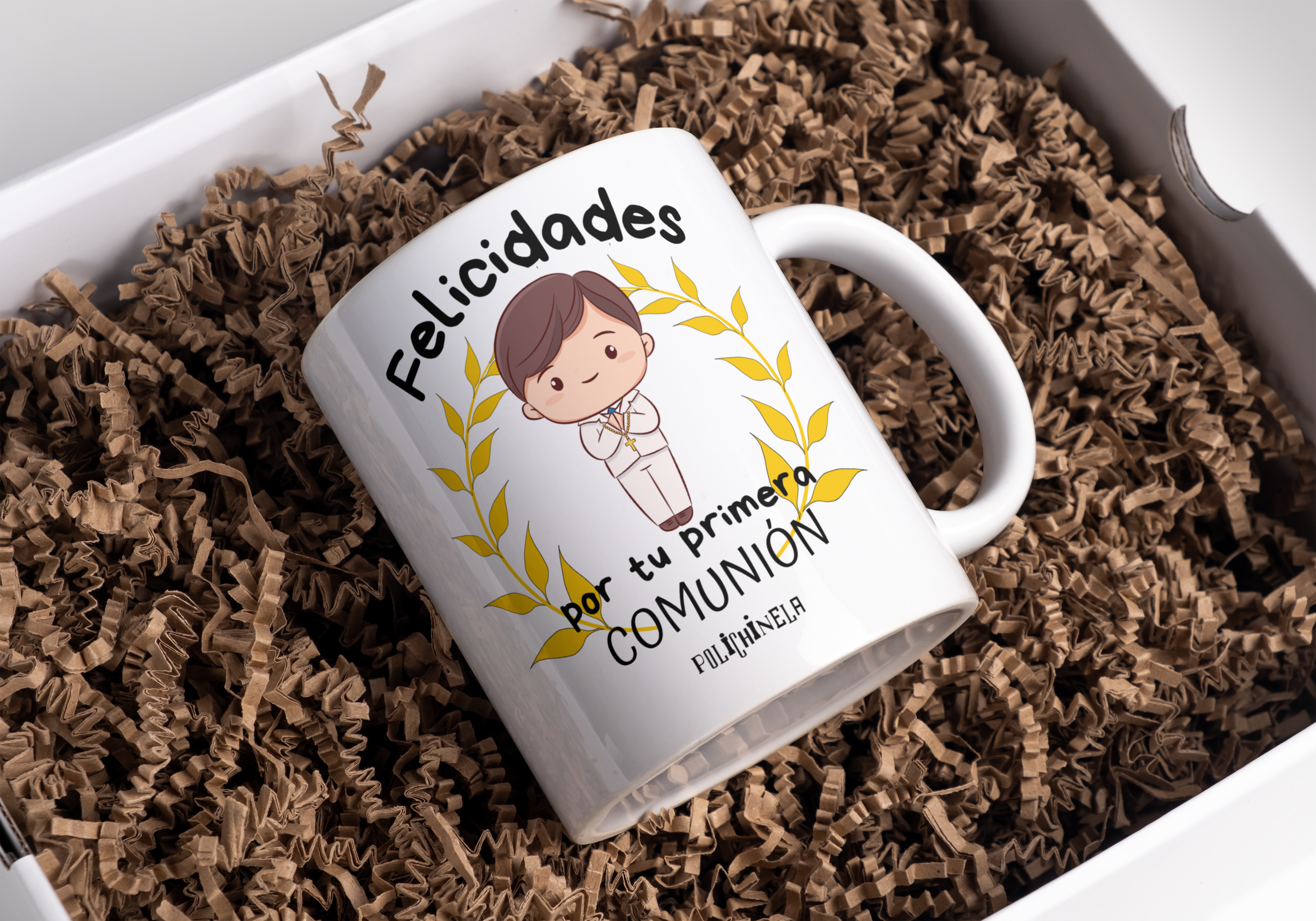 Taza "Felicidades por tu primera comunión" Niño