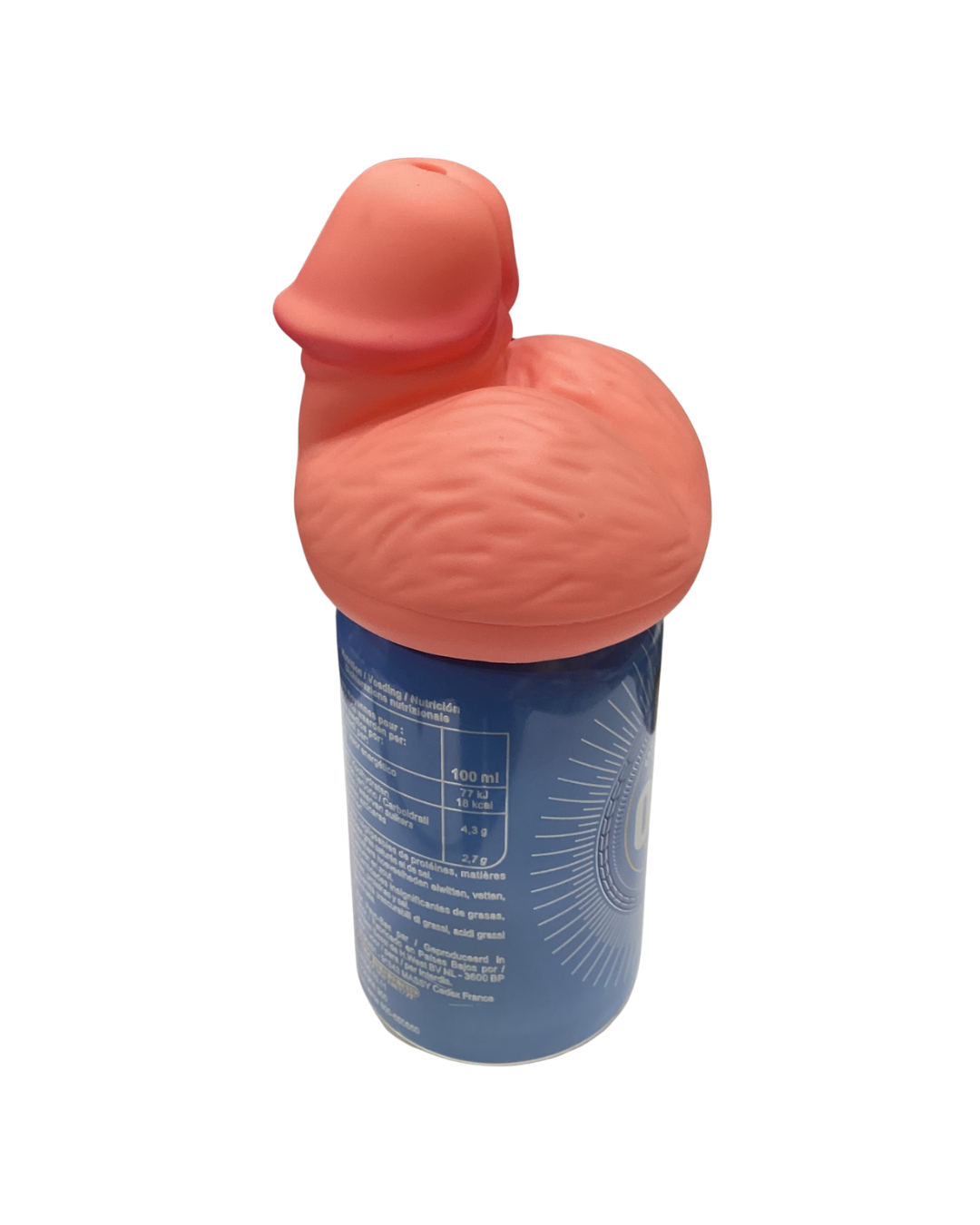 Tapa con forma de pene sobre lata de refresco