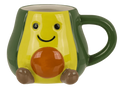 Taza aguacate kawaii de dolomita 370 ml vista frontal