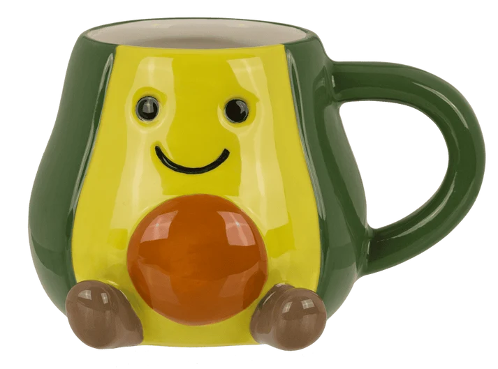 Taza aguacate kawaii de dolomita 370 ml vista frontal