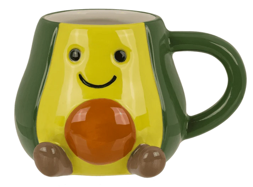 Taza aguacate kawaii de dolomita 370 ml vista frontal