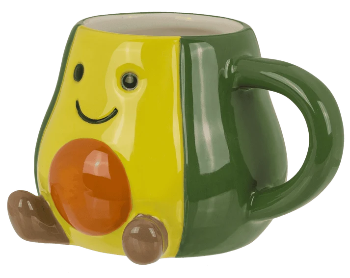 Taza aguacate kawaii de dolomita 370 ml vista lateral