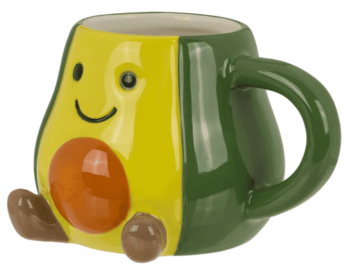 Taza aguacate kawaii de dolomita 370 ml vista lateral