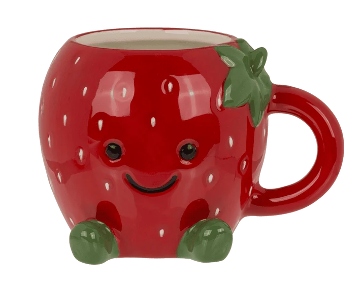 Taza fresa kawaii de dolomita 410 ml vista frontal