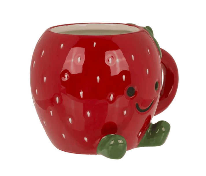 Taza fresa kawaii de dolomita 410 ml vista lateral
