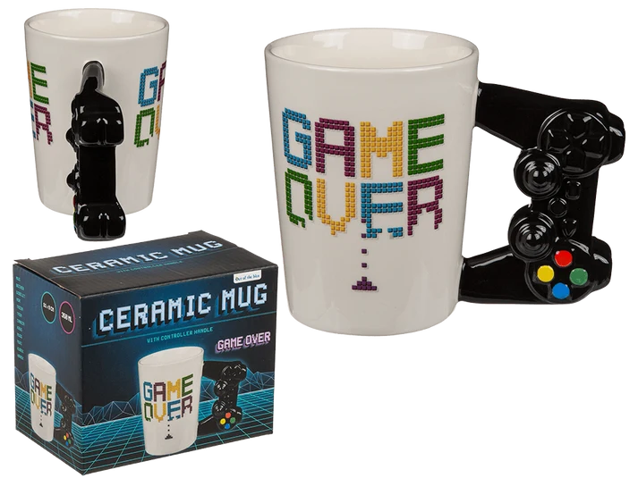 Taza Game Over 350 ml con asa de mando y caja regalo