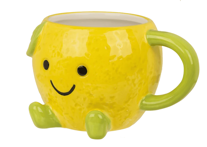 Taza limón kawaii 385 ml detalle lateral y asa