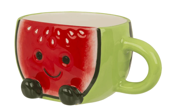 Taza sandía kawaii de dolomita 370 ml vista lateral