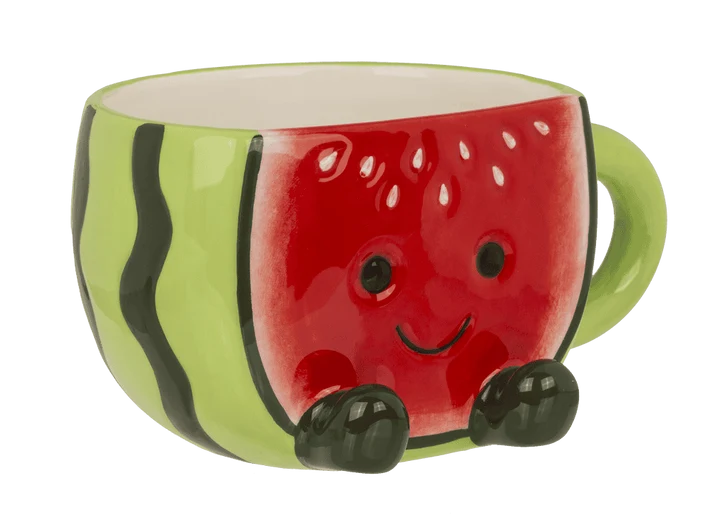 Taza sandía kawaii 370 ml detalle lateral y asa