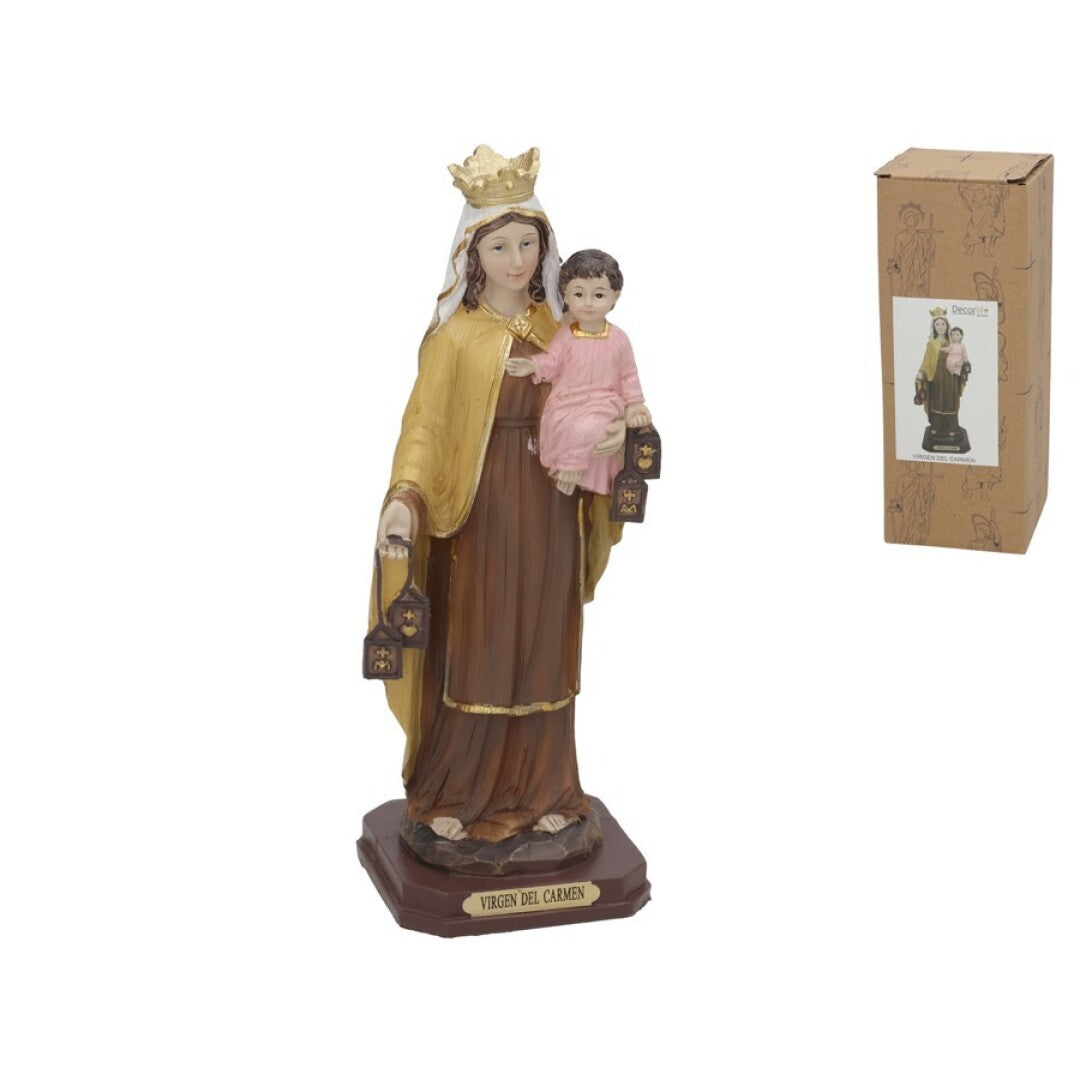 Figura Virgen del Carmen de resina de 21,5 cm